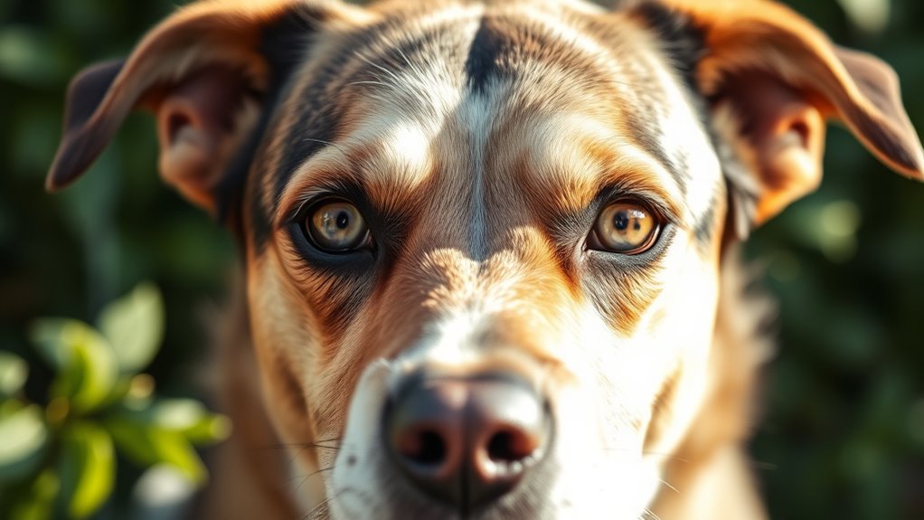 dog s white eye exposure
