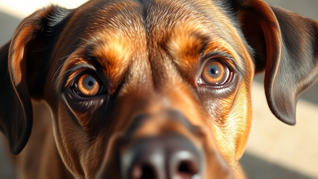 dog s white eye visible