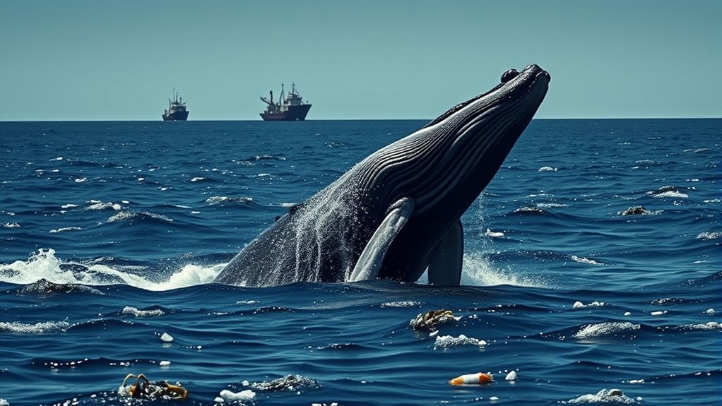 human activities threaten whales