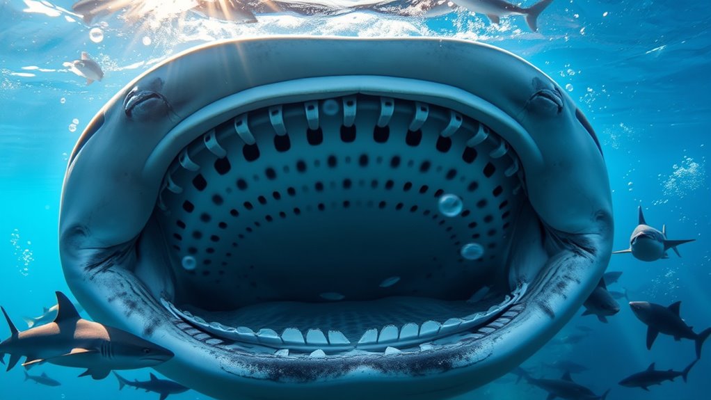 large mouth for filter feeding