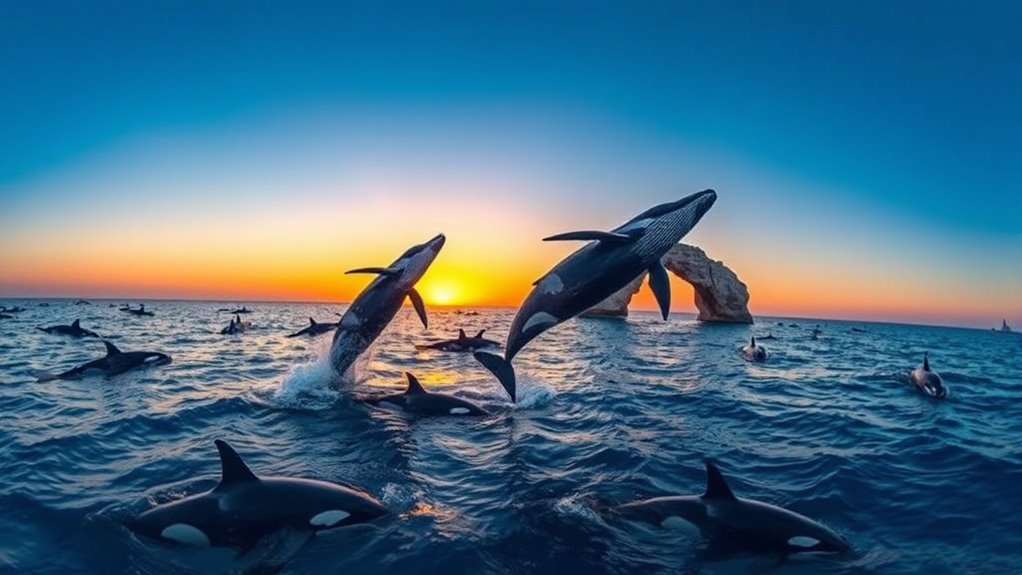 monthly whale species sightings