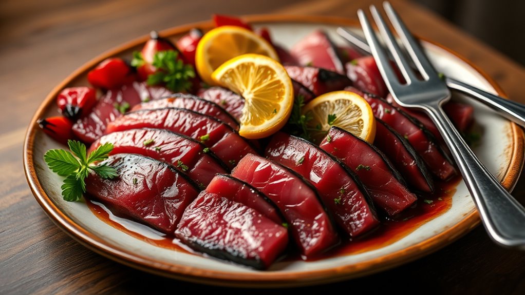 prepare marinate serve whale