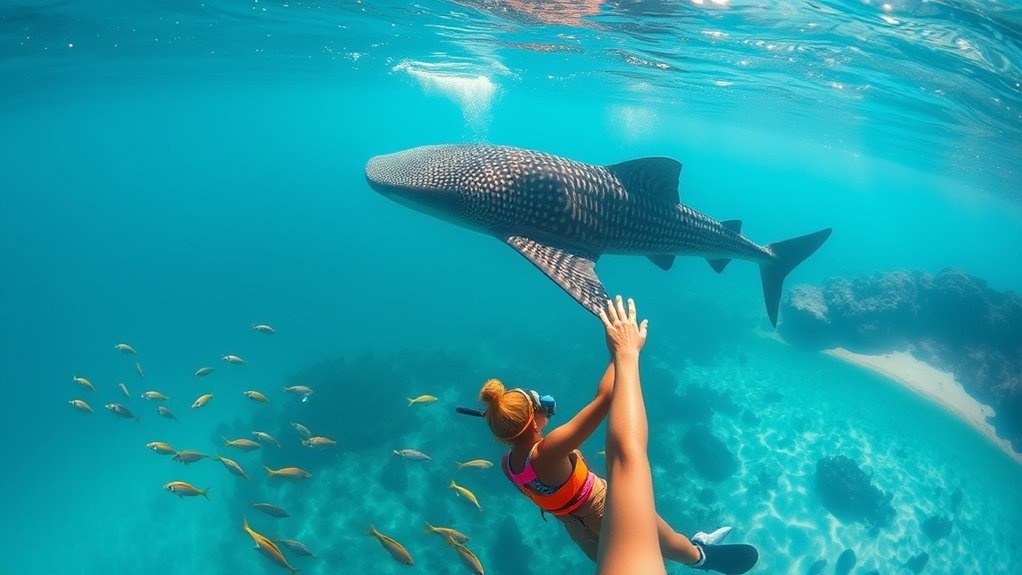 snorkel with whale sharks