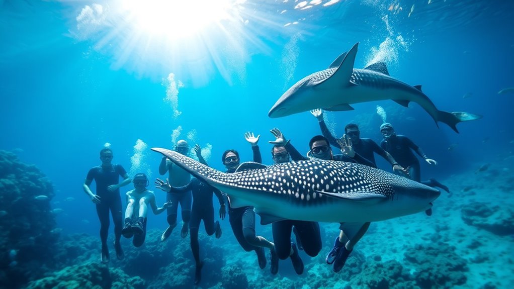 top global whale shark swims