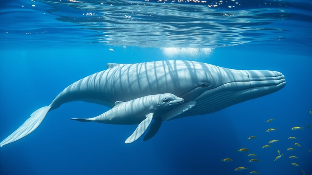 whale calves nurture and learn