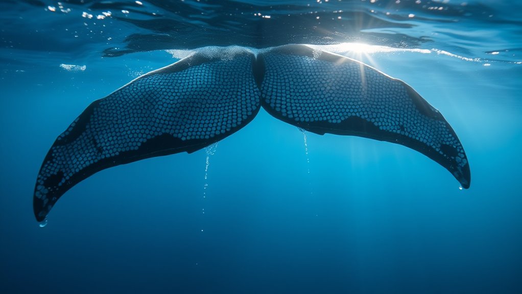 whale flukes muscular structure