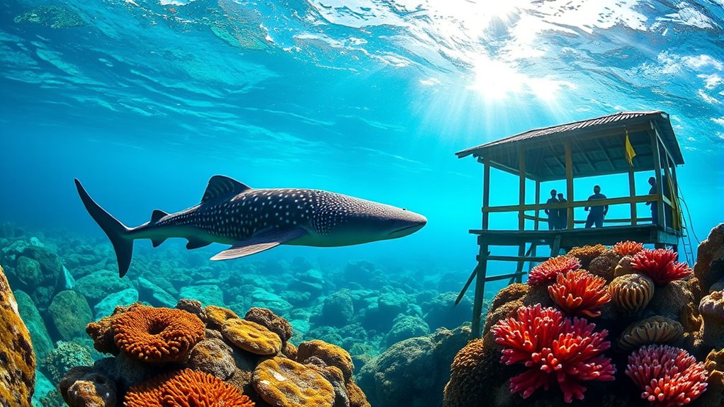 whale sharks at bagans