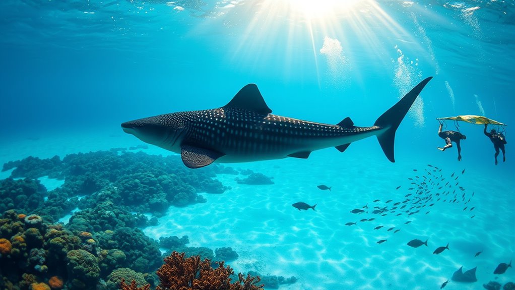 whale sharks at fishermen s bagans