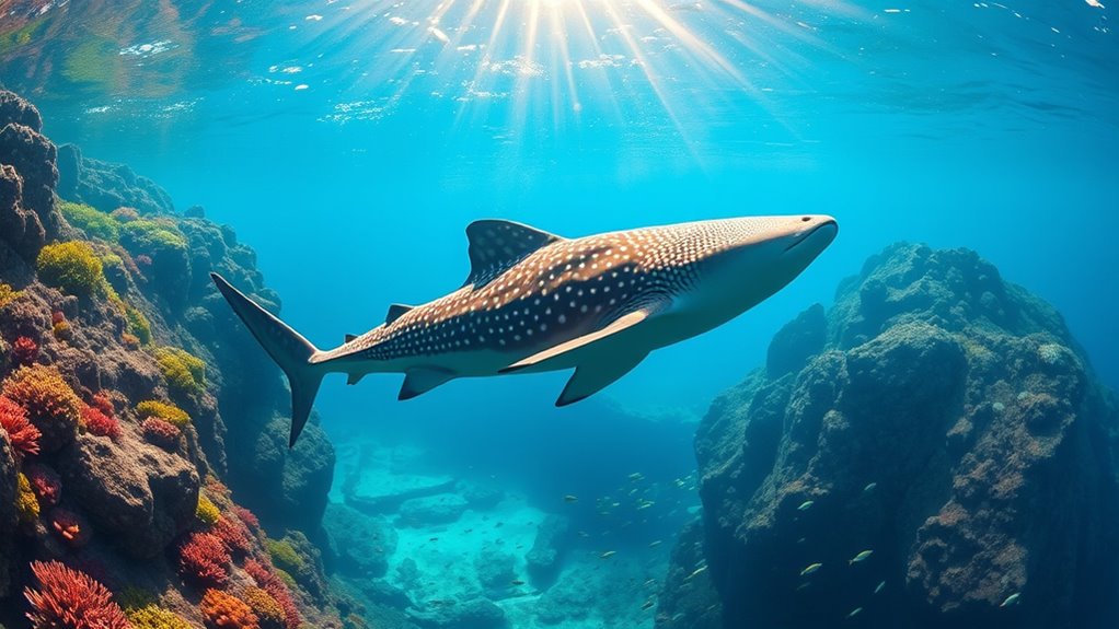 whale sharks at pillars