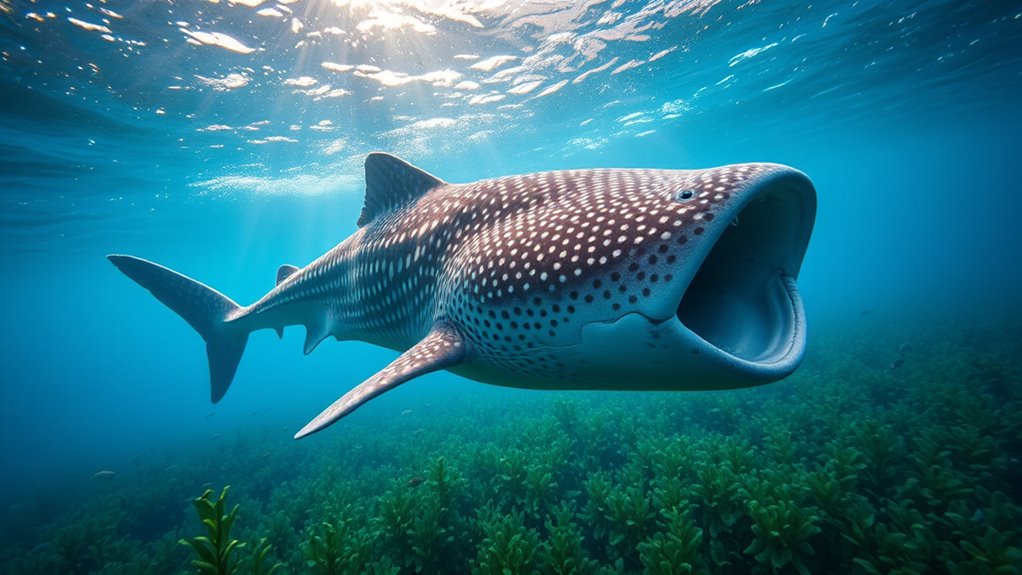 whale sharks eat algae