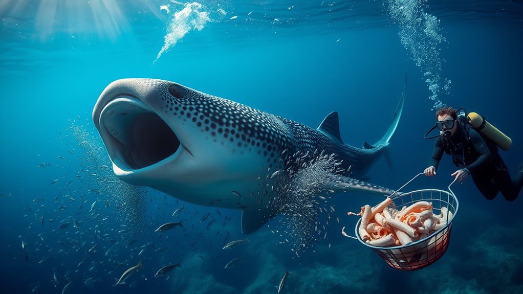 whale sharks filter plankton