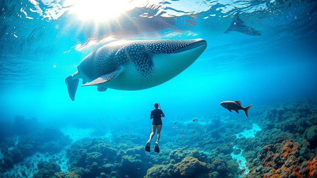 whale sharks snorkeling paradise