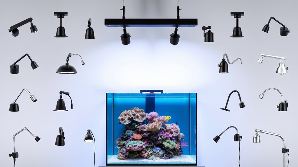 aquarium light mounting arms