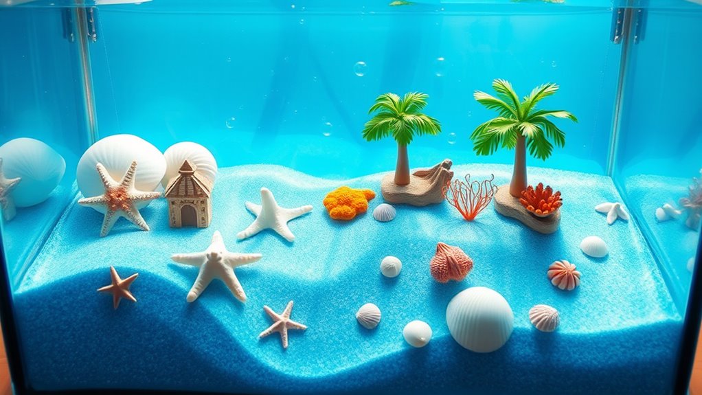 beach themed aquarium decor ideas