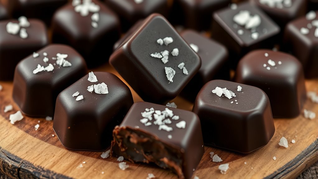 dark chocolates with sea salt