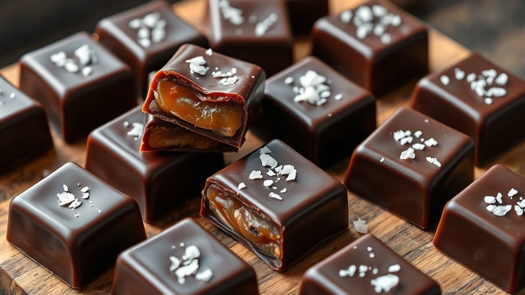delicious dark chocolate caramels