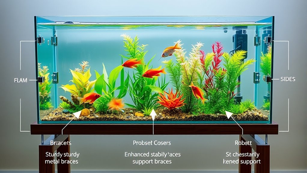 fish tank center braces