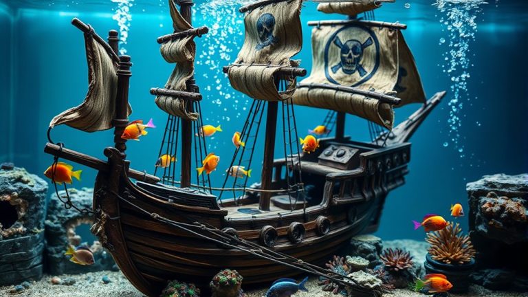 pirate ship aquarium decor