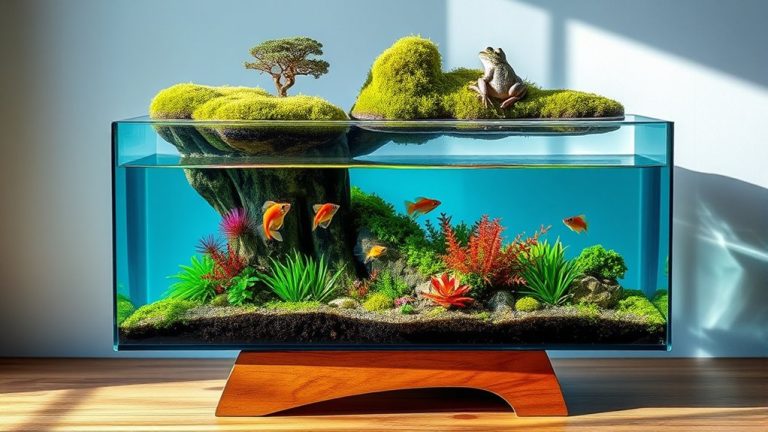 stunning half land water aquariums