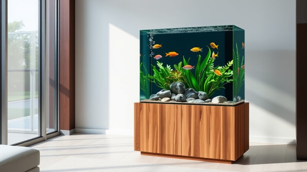 stylish column fish tanks
