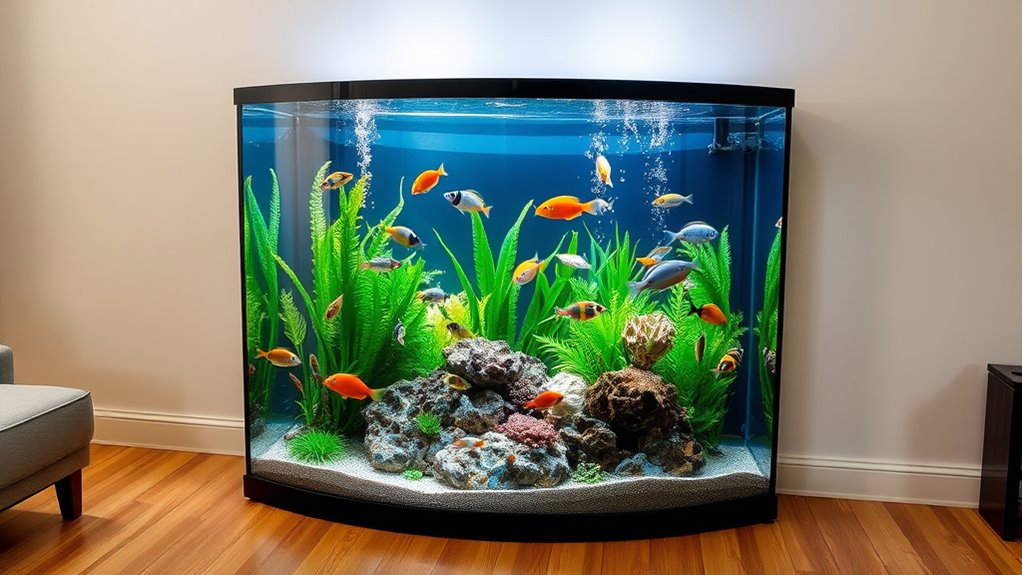 top 100 gallon corner aquariums