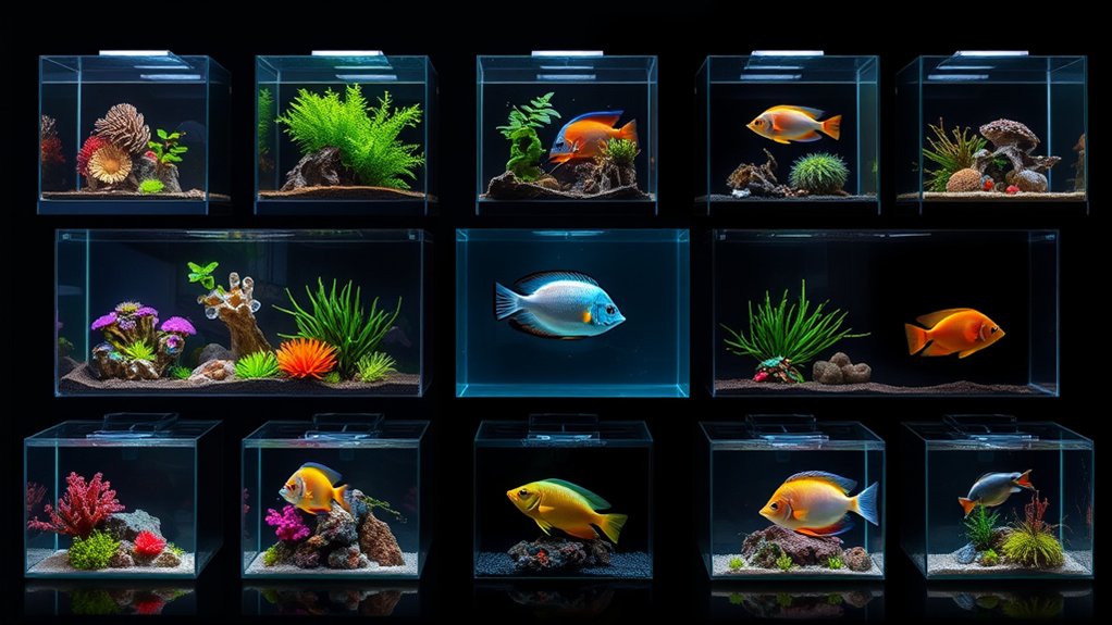 top black background aquariums