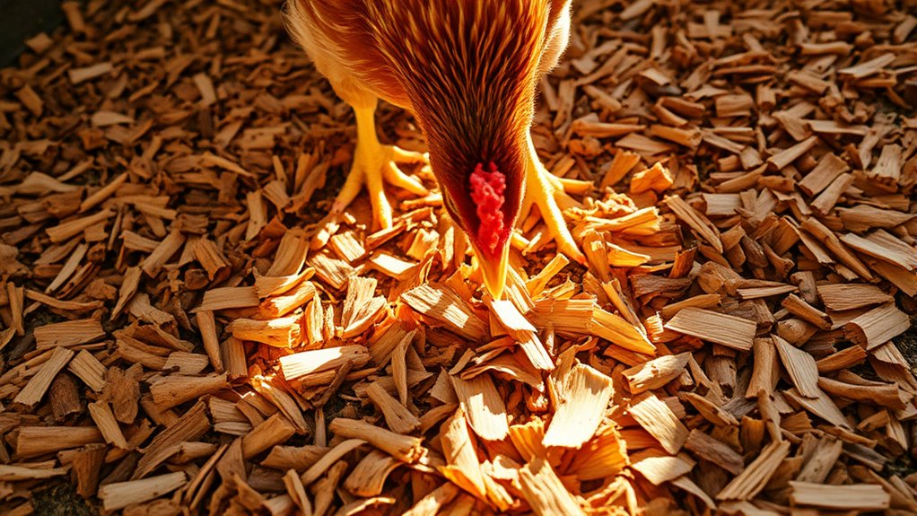 top chicken coop wood chips