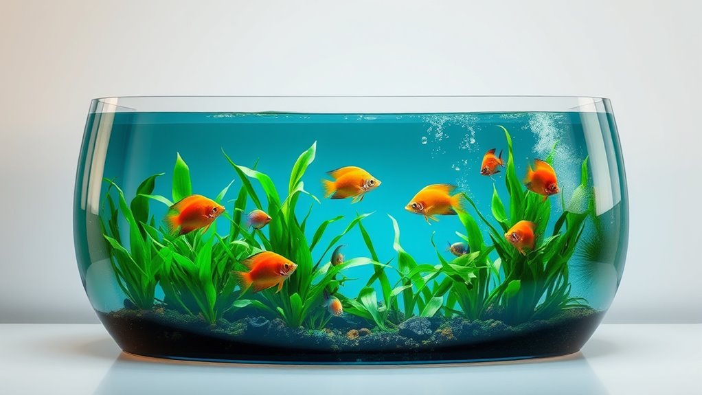 top curved glass aquariums