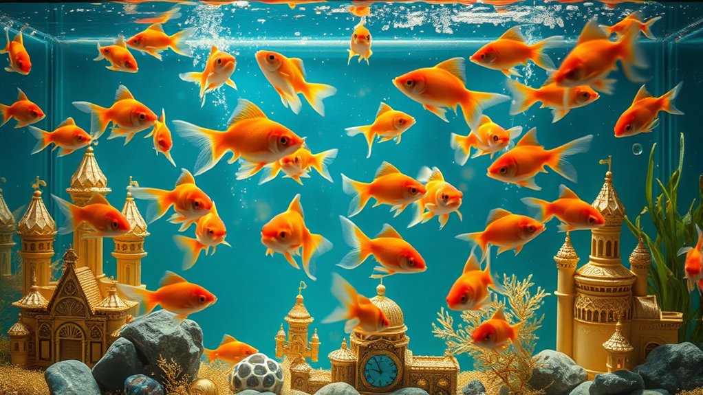 top gold fish tank decorations