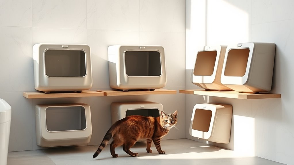 top wall mounted cat litter boxes