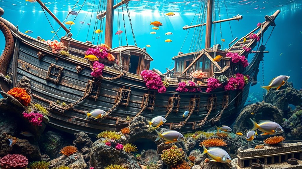 top xl sunken ship decor