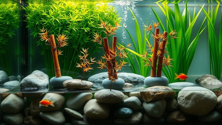 zen aquarium bamboo decor
